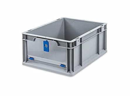 PROREGAL Eurobox NextGen Insight Cover | HxBxT 17x30x40 | 16 Liter | Niedrig/Blau | Eurobehälter, Transportbox, Transportbehälter, Stapelbehälter