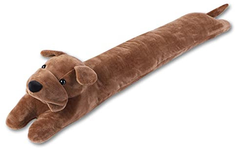 SANFERGE Robuster Zugluftstopper, 86,4 cm, 1,3 kg, dekorativer schalldichter Tür-Zugluftblocker, energiesparender Zugluftschutz, Kaffeehund