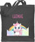 Baumwolltasche - Einhörner - Süßes Einhorn mit Name personalisiert I Unicorn - Unisize - Dunkelgrau - kinder stoffbeutel kindergarten wechselkleidung kita tasche unicorns regenbogen beutel