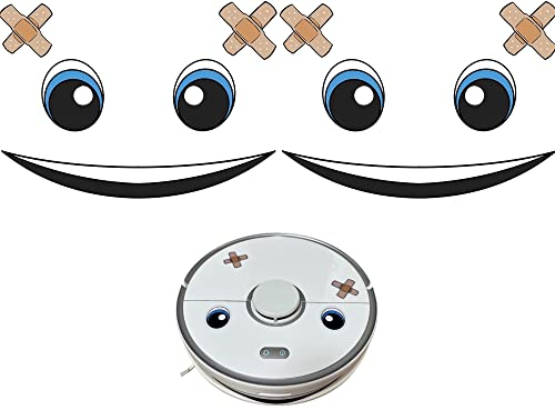 WALWI 2X Aufkleber Gesicht Augen für Saugroboter Staubroboter Mähroboter Wischroboter Thermomix Staubsaugerroboter Mülltonnen Deko Sticker Set Roboter