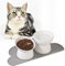 Double Gamelle Chat Surélevée Ceramique - Gamelles pour Chats Surelevees avec Tapis Antidérapant - Haute Bol Nourriture Chat Anti Vomissement - Grande Gamelle Eau Chat - Ecuelle pour Chat - Lot de 3