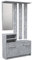 VBChome Garderobe Set 85 x 24 x 180 cm Betonfarbe Schuhschrank Spiegel Kleiderbügel Schuhablagen Garderobe für Jacken Mantelgarderobe Flur Modern Beton