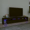 NITCA Mobile Porta TV con Luci LED, Mobile Televisore Moderno, Mobiletto TV, Mobile TV Soggiorno in Legno #1, Nero 230x36.5x40 cm