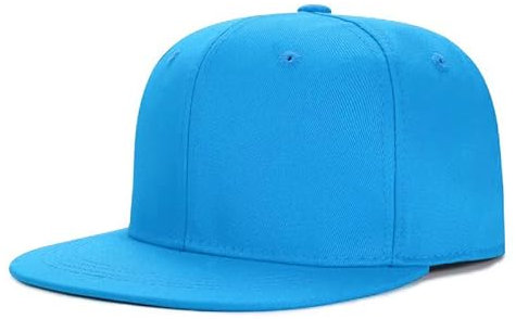 Boolavard Cappellino Snapback con fattura Piatta Strutturata Tinta Unita Neonato a Bambino (Cielo Blu)