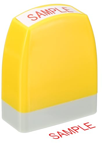 PATIKIL Sample Notice Stamp Self Inking, Red Ink Office Stamps Pre Inked Message Stamp Refillable Business Stamp, Yellow