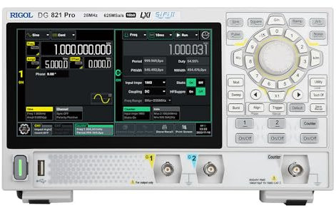 RIGOL Generador de Funciones,DG821 Pro Generador de Señales,25 MHz,1 Canal,Resolución de 16 bits,Pantalla táctil HD de 7 pulgadas,Ultra portátil,Ideal para pruebas en campo y enseñanza en laboratorio