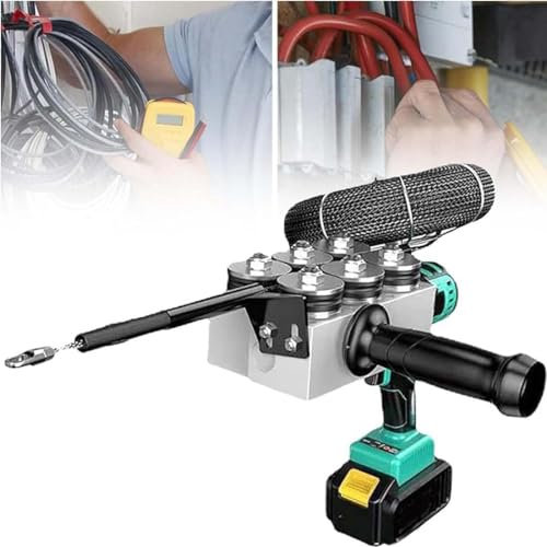 DPDZSW Dispositivo per Filettare Tubi Nascosti per Cavi, Filettatrice Completamente Automatica, Strumento per Tirare Cavi Elettrici con Cavi Nascosti, Filettatrice per Batterie al Litio,1Battery