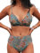 CUPSHE Damen Bikini Set Crossover V Ausschnitt High Waist Tank Bademode Vintage Blumenmuster Elegant Zweiteiliger Badeanzug Swimsuit Retro Rote Blumenmuster S