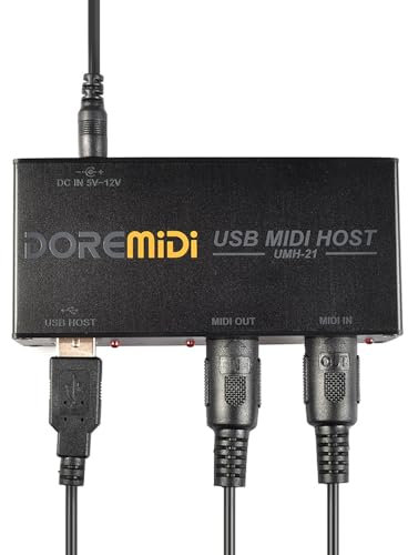 Summina USB MIDI Host Box 1-in 1-out 16 Channel MIDI Box High Speed Applicable to MIDI Keyboard Electric Blow Tube Electric Drum USB to MIDI Converter MIDI Interface (high-speed USB2.0)
