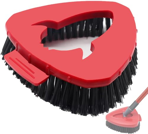 Spin Mop Scrubber Head Replacement Compatible with Vileda Turbo Mop System, Stiff Bristle Scrubbing Head Brush for Bathroom Kitchen Swimming Pools Wall Deck