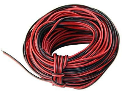 VBLED® 22AWG Elektrischer Draht, 20 Meter LED Verlängerungskabel,Kabel, Weich Und Flexibel, Niedrige Impedanz, 2-Adriges Schwarz-Rotes Elektrischer Draht für LED Strip Und Elektronische Verdrahtung