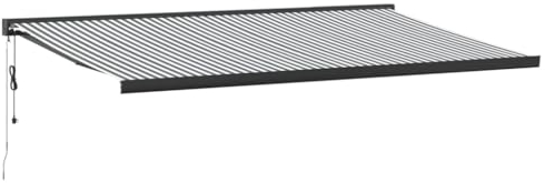 vidaXL Markise Einziehbar, Gelenkarmmarkise Wandmontage, Sonnenmarkise für Garten Terrasse, Balkonmarkise, Anthrazit Weiß Stoff Aluminium
