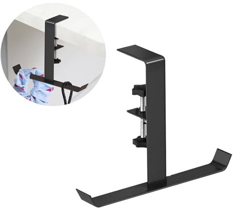 Wbgraceful Portable Purse Hook for Table - Foldable Handbag Hanger, Desk or Tabletop Bag Holder(Black)