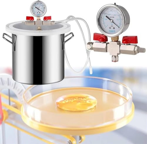 XDLYWUZIQ 6 12 20 35 50 72 75 100 L Epoxidharz-Vakuumkammer-Kit, Vakuum-Entgasungskammer, Drucktopf Zur Stabilisierung Von Holz Und ätherischen ölen, Ohne Pumpe,21L/6Gal