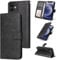 E-Lush Handyhülle für iPhone 12/12 Pro Hülle Leder PU, Magnet Klapphülle Flip Wallet Kartenfach 360 Stoßfeste Schutzhülle für iPhone 12/12 Pro Hülle mit Standfunktion, Schwarz