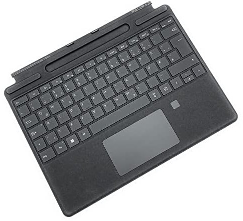 Microsoft Surface Pro Signature Clavier avec lecteur d'empreintes digitales (pour Surface Pro 8, 9, X) (QWERTZ Allemand) Noir (Reconditionné)