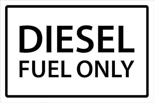 Diesel fuel only, safety sign - Self adhesive sticker (400mm x 300mm)