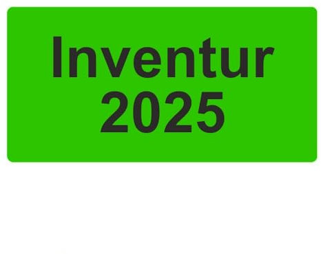 Inventuretiketten, Inventuraufkleber - Inventur 2025-100 x 50 mm - 500 Stück (Leuchtgrün)