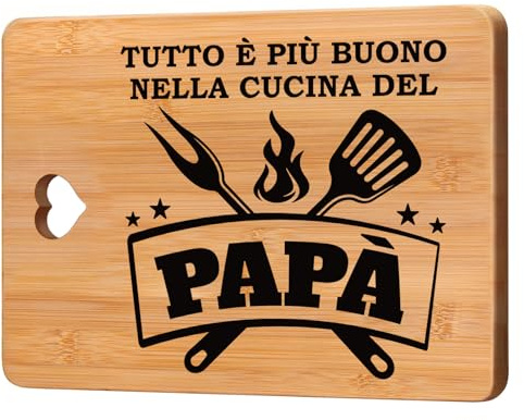 Regalo Papà, Idee Regalo per Papà, Regalo Papa Compleanno, Regalo Papà, Regalo Festa Del Papà - Tagliere di Bambù.
