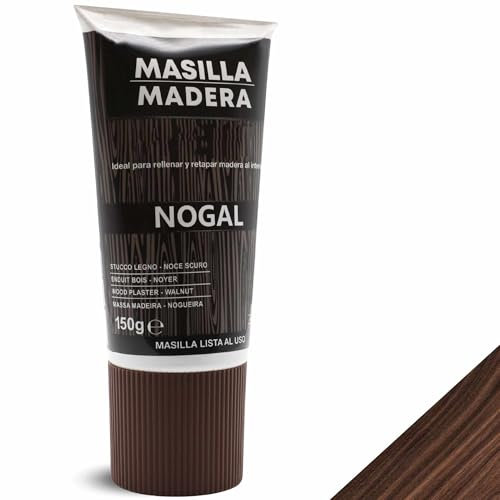 TECHZOCO Masilla Madera Nogal, Ideal para rellenar y y reparar madera al interior, Masilla lista al uso, Rellenadora de agujeros, Formato en tubo, Color Nogal, Contiene 150 gramos