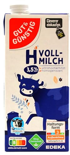 Gut & Günstig H-Vollmilch 3,5% Fett, 12er Pack (12 x 1 l)