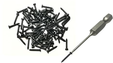 200x Gleisschrauben H0 + passender Bit – M1,4 x 8 mm – Modellbahn Schraubensatz