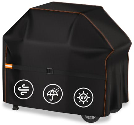 Enzeno Grillabdeckung Wetterfest,106x49x102cm Gasgrill Grillabdeckhaube | BBQ Grill Schutzhülle Wasserdicht Winddicht Reißfest Oxford-Stoff,Gasgrill Abdeckplane für Weber,Brinkmann,Char Broil