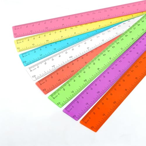 14 Stück 30 cm Lineale Bunt Transparent Kunststoff 12 Zoll Set | Bruchfest und flexibel; präzise Skala mm/inch; glatte Kanten; ideal für Zuhause Schule Büro Klassenzimmer
