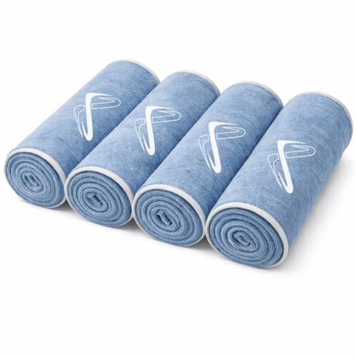 MONTALMO 4 Toallas Pequeñas Gimnasio Microfibra, 70x35 cm, Toalla Deportiva Compacta y Absorbente, Pequeña Toalla para Colegio, Fitness, Deporte, Viaje y Gym