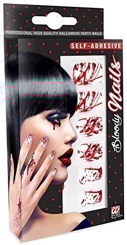 W WIDMANN MILANO Party Fashion 05357 - Selbstklebende Fingernägel Blutbad, Accessoire, Halloween, Karneval, Mottoparty