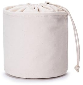 YONBEN Großer Handtaschen-Organizer für Damen, Leinen, rund, Aufbewahrung, runde Kosmetiktasche, Eimer, Make-up-Tasche (Beige,S)