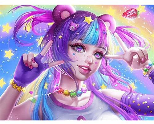 YSCOLOR Diamant Painting DIY Diamant Stickerei Japan Anime Girl 5D Diamant Malerei Voller Diamanten Mosaik Bild Strass Kreuzstich Dekoration 30X40Cm