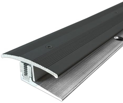 ufitec Profilsystem für Parkett- und Laminatböden - für Belagshöhen von 7-16 mm - viele Farben lieferbar (Flex Übergang 35 mm breit, Bronze Dunkel, 90 cm länge)