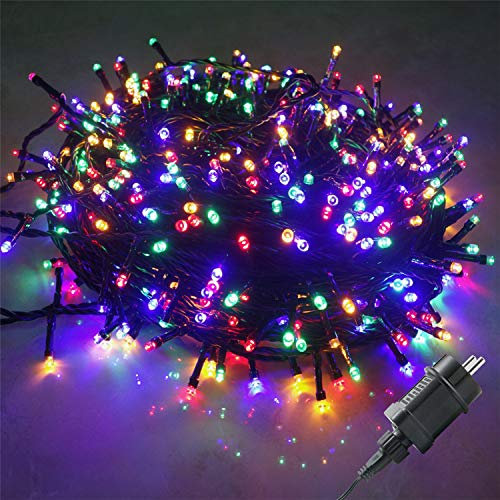 UISEBRT 50m 500 LED Lichterkette Außen Innen Dekoration für Weihnachten, Ostern, Halloween, Hochzeit, Party, mit 8 Leuchtmodi, Wasserdicht IP44 (50m 500LED, Bunt)
