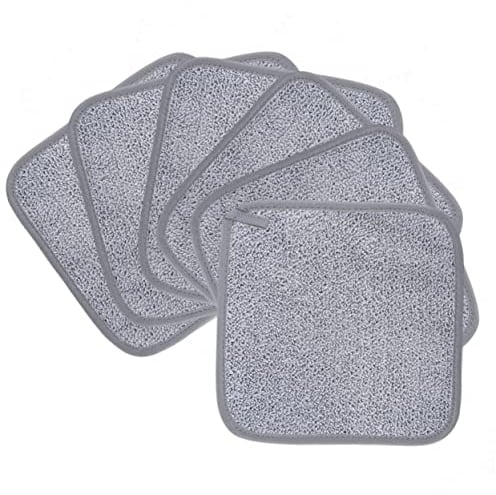 Polyte - panno premium per rimuovere il trucco/pulizia viso - privo di agenti chimici ed ipoallergenico - grigio - 20 x 20 cm - 6 pezzi