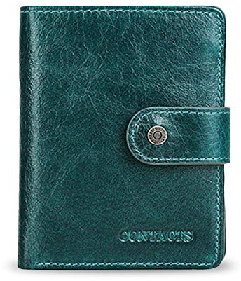 FANDARE Mode Geldbörse Herren Damen mit RFID Kurz Geldbörse Brieftasche Portemonnaie Leder Geldbeutel mit 12 * Kreditkartenfächern 1*Münzfach für Reise Party Hochzeit geschäft Blau
