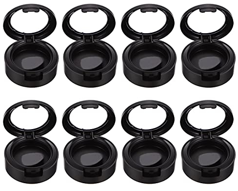 8Pcs Leere Make- Up Lidschatten Fall Box Runde Lidschatten Lagerung Ersatz DIY Reise Lidschatten Behälter für Frauen 26Mm Schwarz