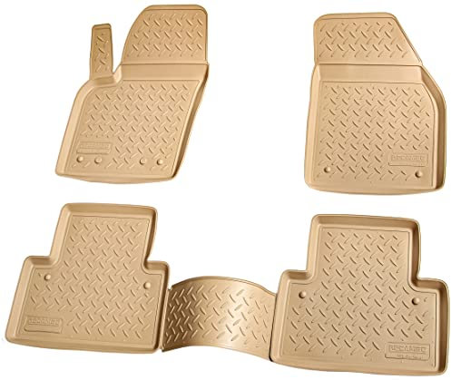 Recambo 3D Gummi Fußmatten kompatibel für Volvo S40 | V50 | BJ 2004-2012 | Auto Gummimatten | Passgenau | mit Rand | beige