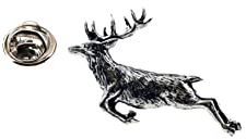 A60 Anstecknadel aus feinem englischen Zinn, Motiv Springing Hirsch von Jake