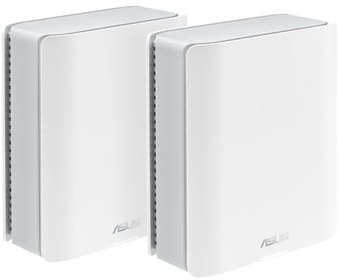 ASUS ZenWiFi BT8 2-Pack - WiFi 7 Mesh tribanda, 14 Gbps, Dos Puertos 2,5G, Seguridad y Control Parental incluidos, Smart Home Master SSIDs, 4G & 5G Mobile Tethering, Blanco