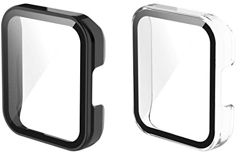 Braleto Cover Compatibile con Xiaomi RedMi Watch 2 Lite,2 in 1 Custodia Rigida Ultra Sottile HD Pellicola Protettiva per Xiaomi Mi Watch 2 Lite (Nero&Chiaro)
