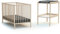 WEBABY - Cuna bebé y meuble cambiador madera - Haya Cruda - 60 x 120
