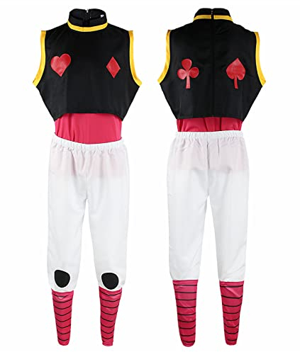 HUNTER×HUNTER Cosplay Hisoka Kostüm, Unisex Uniform Outfits Set für Anime Fans Cosplay, schwarz, 3XL