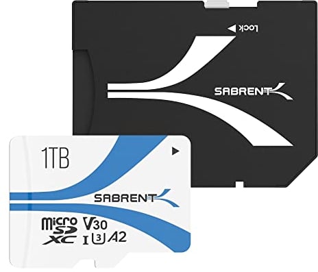 SABRENT Micro SD Karte 1TB V30, SD Karte UHS-I A2, speicherkarte MicroSDXC, Class 10, U3, Full HD & 8K UHD Karte, Biz zu 100MB/s (SD-MQ30-1TB)