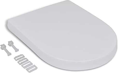 WIFESE Abattant WC à fermeture en Douceur Carré Blanc Siège de Toilette 48x35 cm Cuvette Toilette Durable Lunette de Toilette Planche WC pour Maison Restaurant Magasin Hôtel