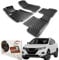 Trimak Passgenau 3D Fussmatten Auto Kompatibel mit Nissan Qashqai 2 Gen 2014-2021 Auto Zubehör 1. Und 2. Reihe Gummimatten Autos TPE Allwetter Geruchlos rutschfest Vorne und Hinten Schwartz