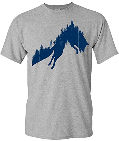 Jäger T-Shirt Männer - Waldfuchs - Jagd Tshirt Herren - Geschenk Kleidung Zubehör (Heather Grey 4XL)