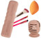 elthmpr Silicone Makeup Brush & Sponge Holder - Travel Makeup Brush Organizer, Breathable, Portable, Khaki