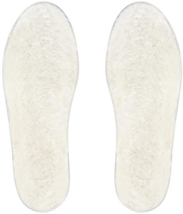 riemot Echte Schaffell Einlegesohlen Winter Warm Lammfell Schuheinlagen Lammwolle Sohlen für Winterschuhe Gummistiefel Kinderschuhe Weiß Gr.39 EU