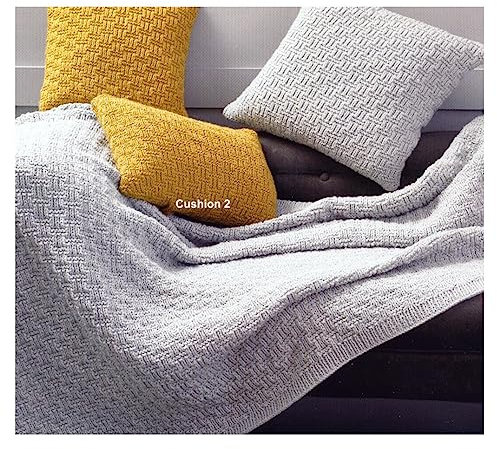 UKHKA Chunky Knitting Pattern - Basket Weave Throw Blanket & Cushion Covers 241